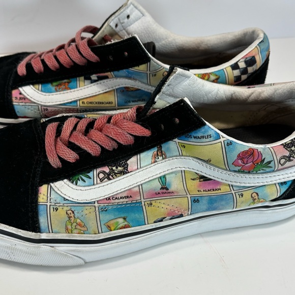 Vans Old Skool Shoes Men 10.5/W 12 Colorful Loteria Patchwork Los Skate Sneakers - Picture 2 of 8